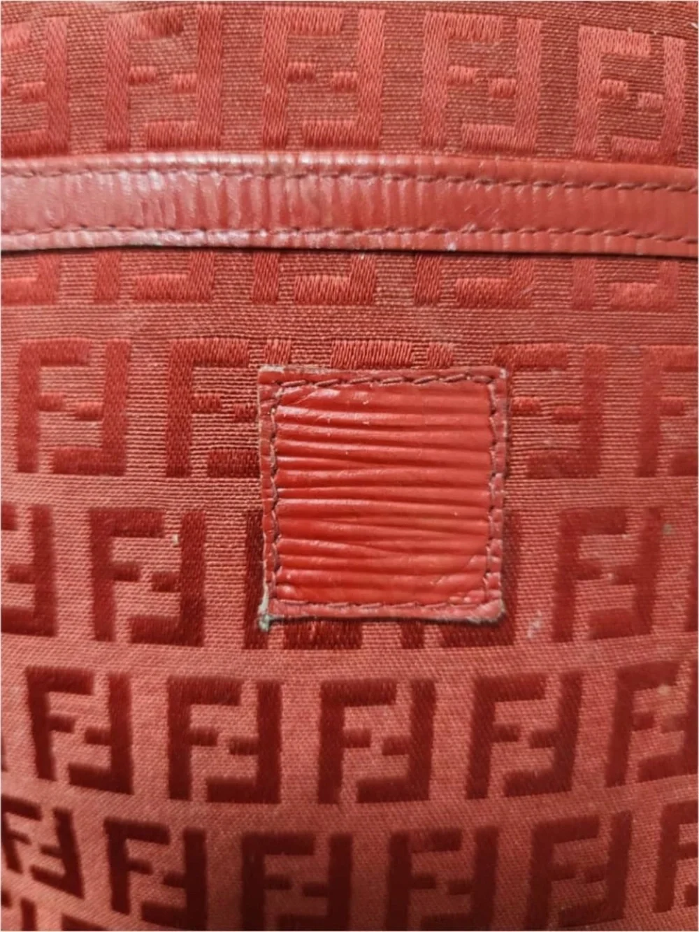Authentic Fendi Vintage Zucchino Zucca Pattern Logo Crossbody Bag Red